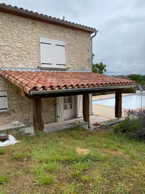 Terrasse couverte pour maison individuelle dans le Lot-et-Garonne